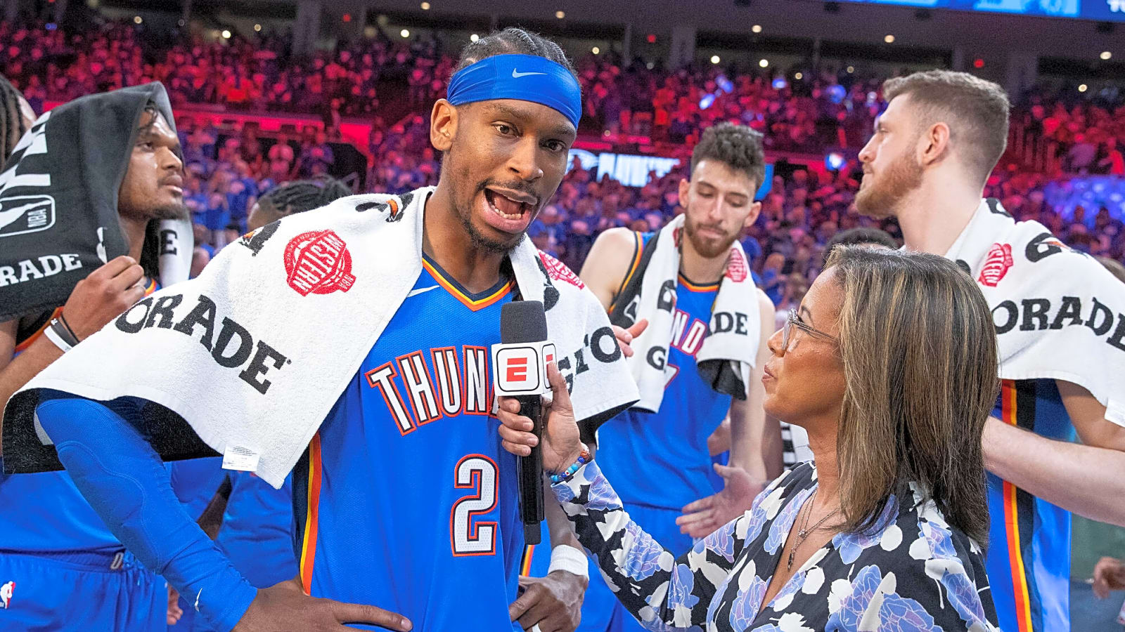 Watch: SGA embraces Russell Westbrook after pushing OKC in WC Finals
