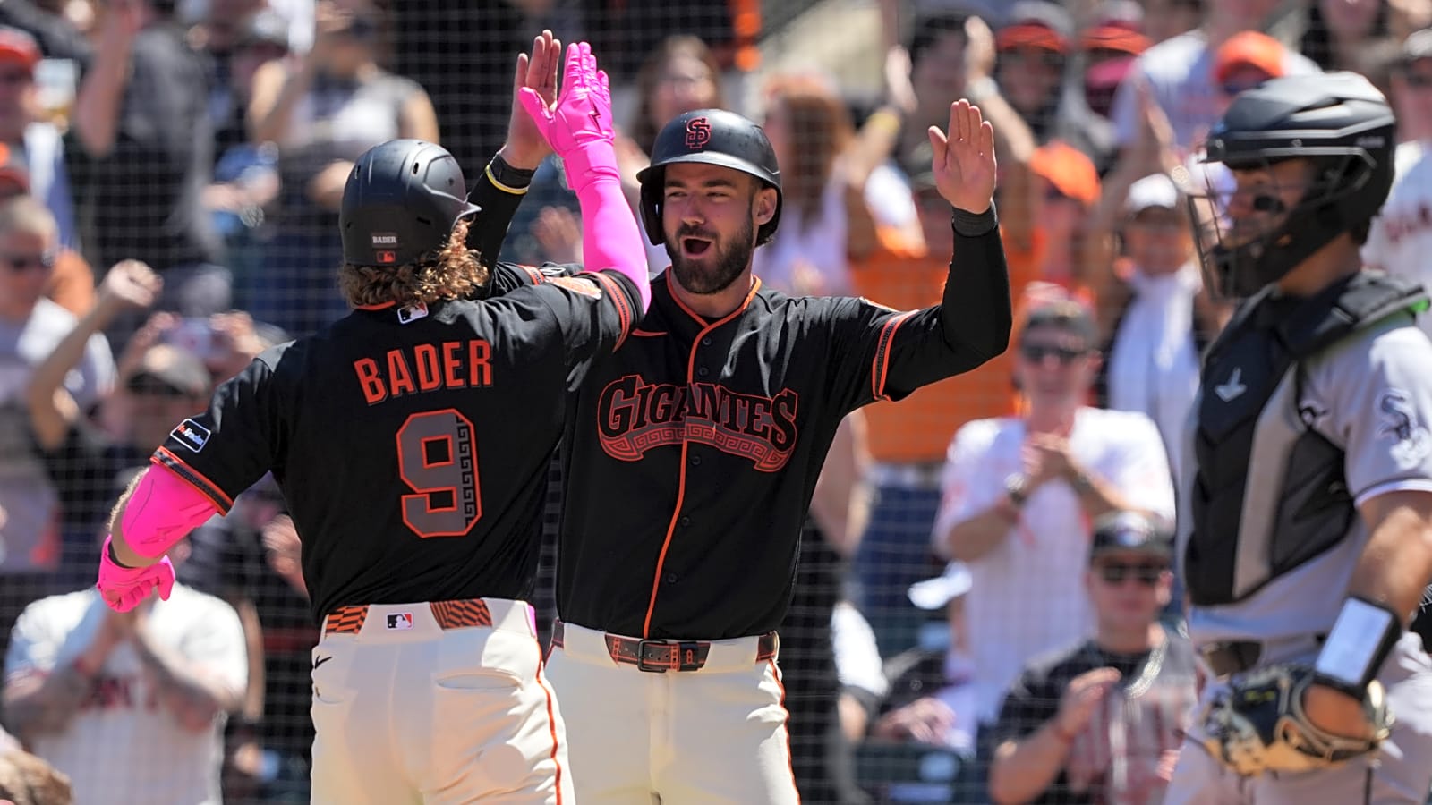 Giants have a twist to their outrageous thrusting celebration