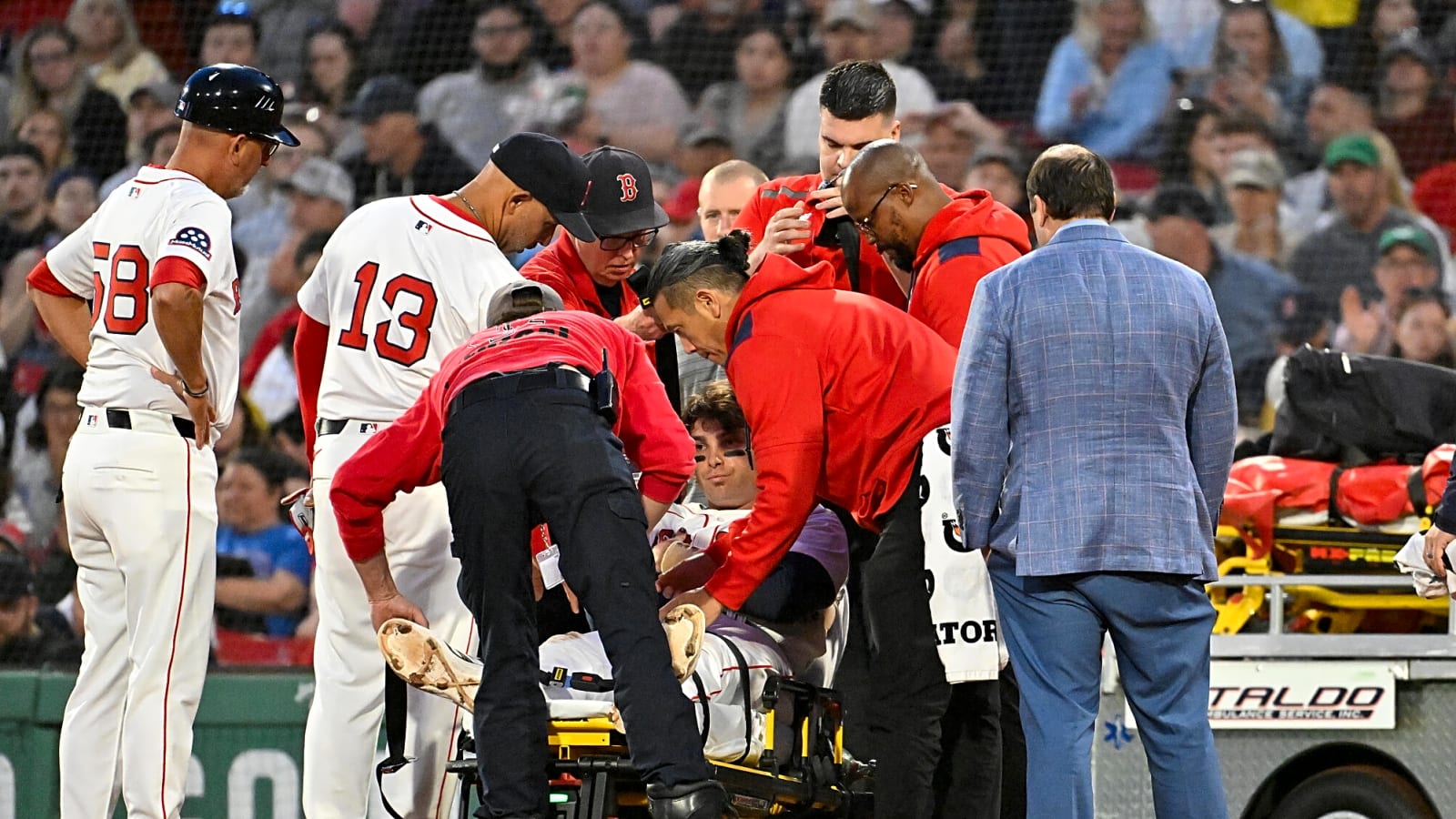 Triston Casas Carted off Against the Twins