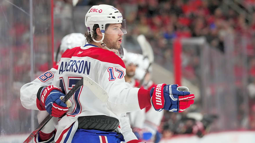 Josh Anderson took to the ice in a regular jersey this morning