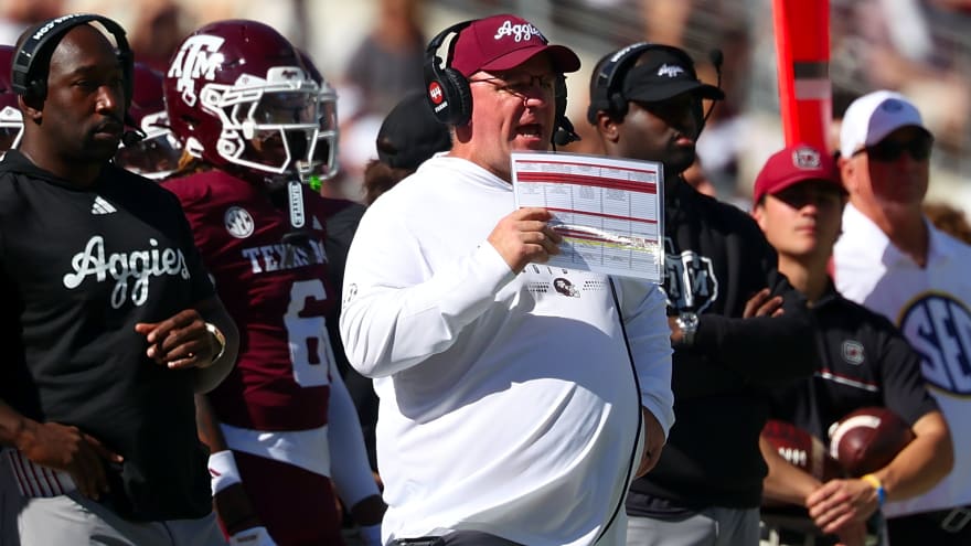 Texas A&M HC Mike Elko surprisingly admits where to place blame for early struggles in wild win over South Carolina