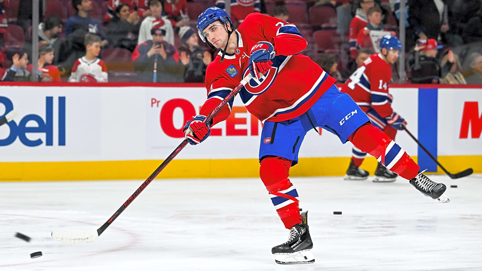 Logan Mailloux and David Reinbacher miss Rocket practice