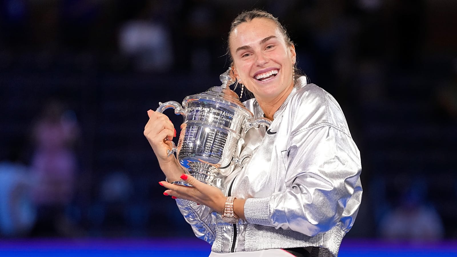 Aryna Sabalenka Ditches Tennis Whites for Gold Dress, And We’re Here For It