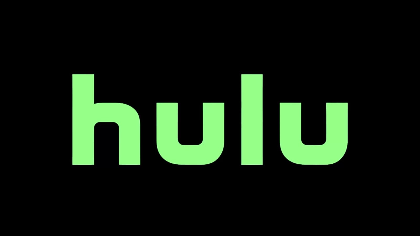 Hulu logo in green font against a black background