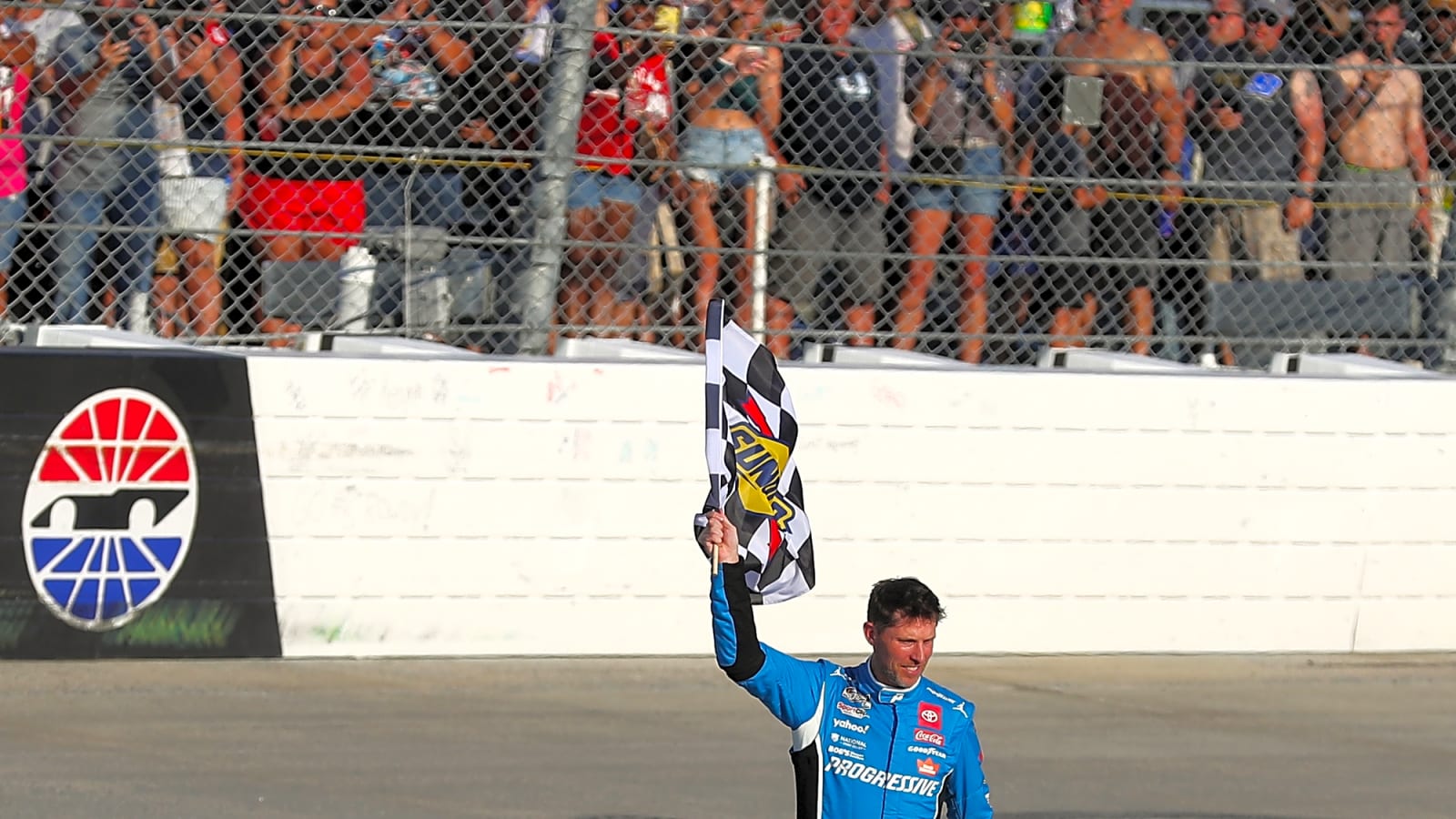 Denny Hamlin Beats Teammate Chase Briscoe in Double Overtime to Win EchoPark Automotive 400