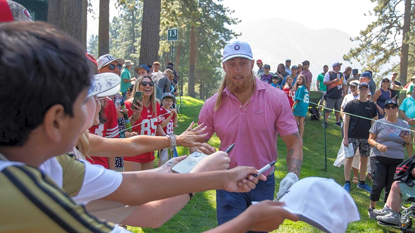 49ers TE George Kittle sends warning to WWE World Heavyweight Champion following kick to The Miz at celebrity golf tournament