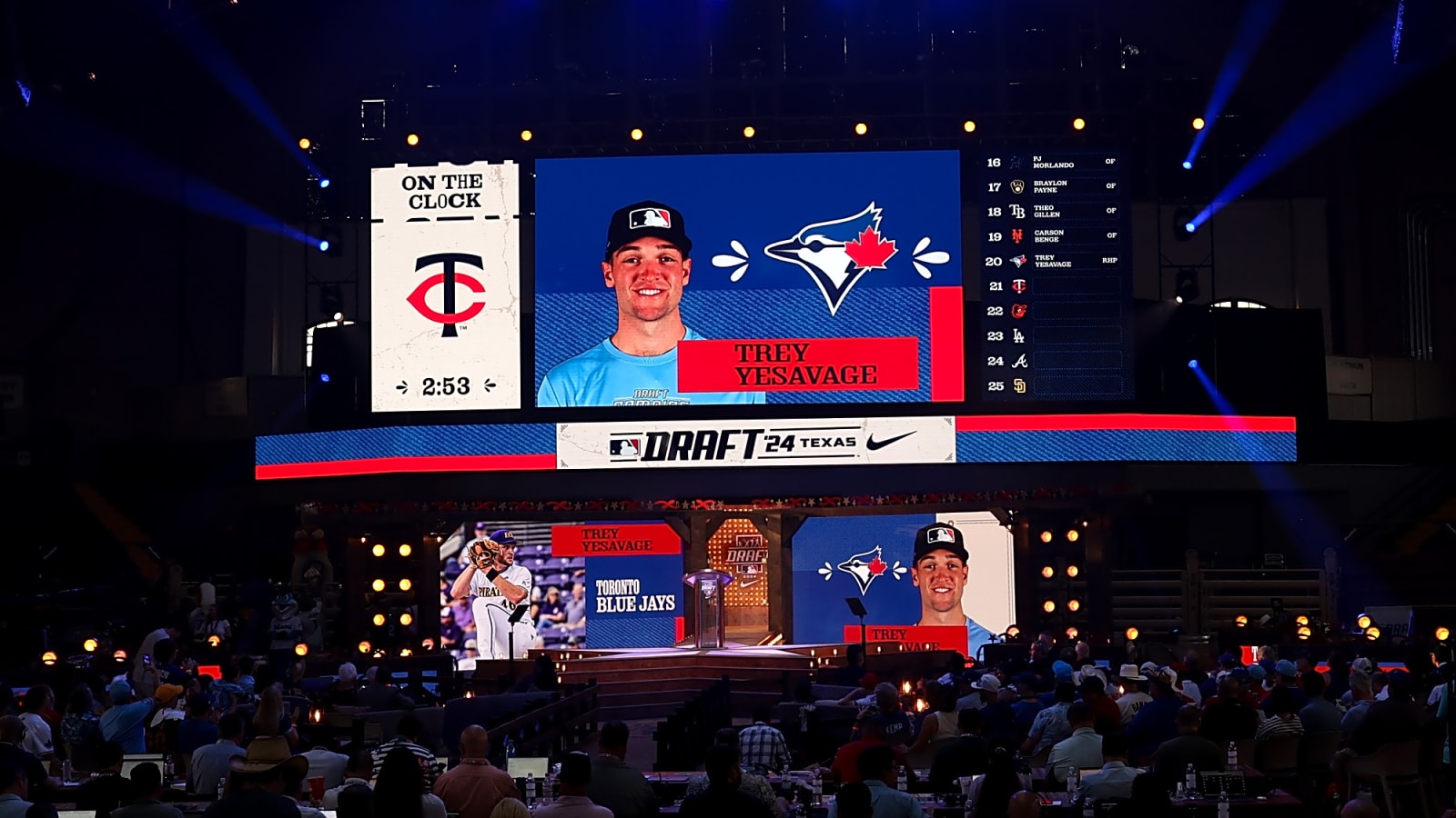 Blue Jays’ top pitching prospect Trey Yesavage tagged with first professional loss
