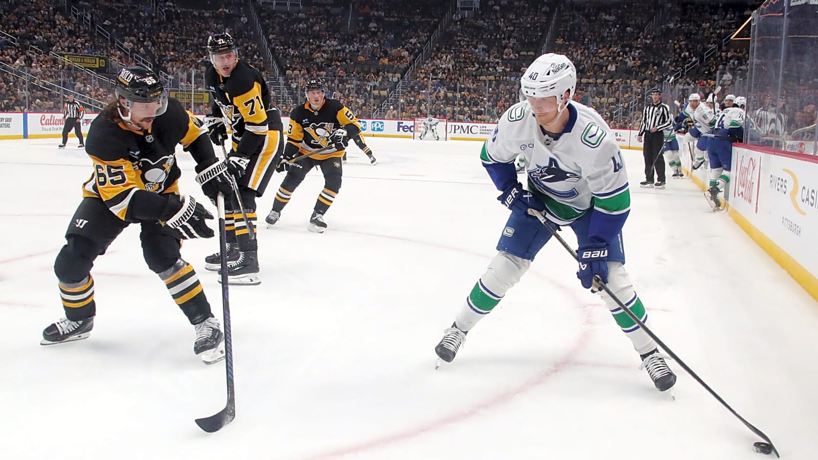 Canucks’ Adam Foote explains Elias Pettersson’s low 5v5 ice time vs. Penguins