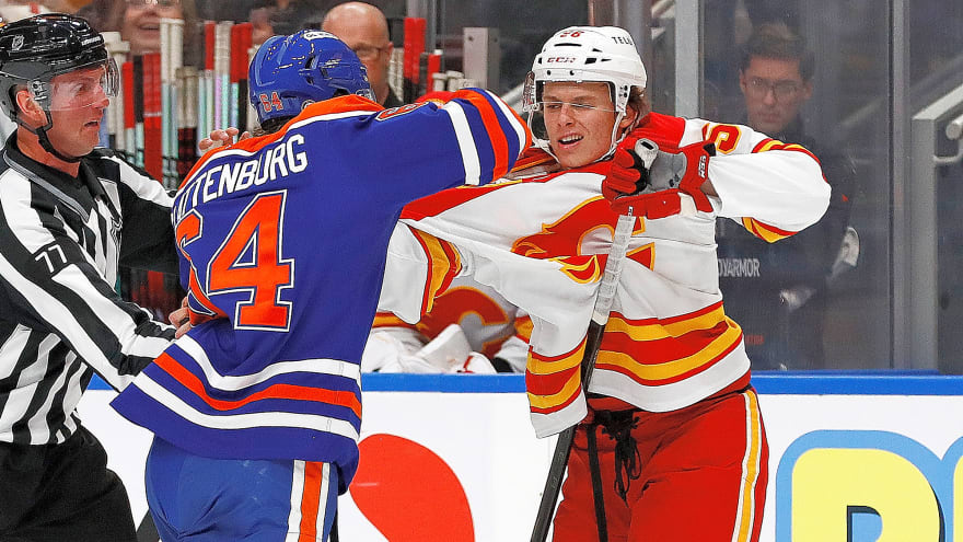 Flames prospect Henry Mews resumes skating ahead of return to Michigan