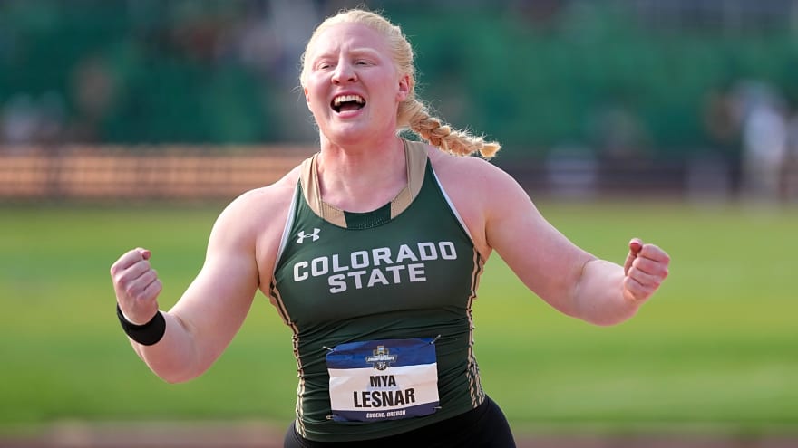 Brock Lesnar in attendance as daughter Mya wins shot put national championship