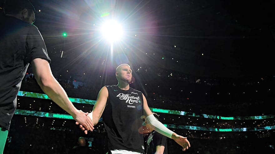 Kristaps Porzingis reacts to Celtics’ touching farewell message