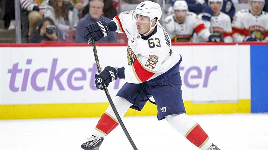 Panthers’ Brad Marchand exits game against Blues