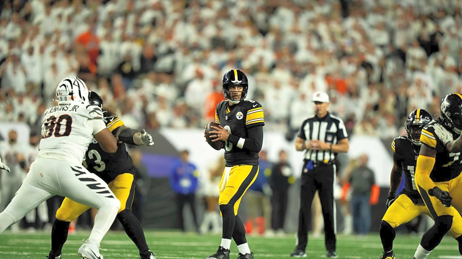 Aaron Rodgers Shoves Steelers Offensive Lineman As Disagreement Ensues On Pittsburgh&#39;s Sideline
