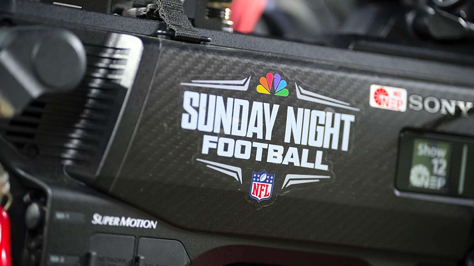 Sunday Night Football Logo on the side of a camera from Arrowhead Stadium