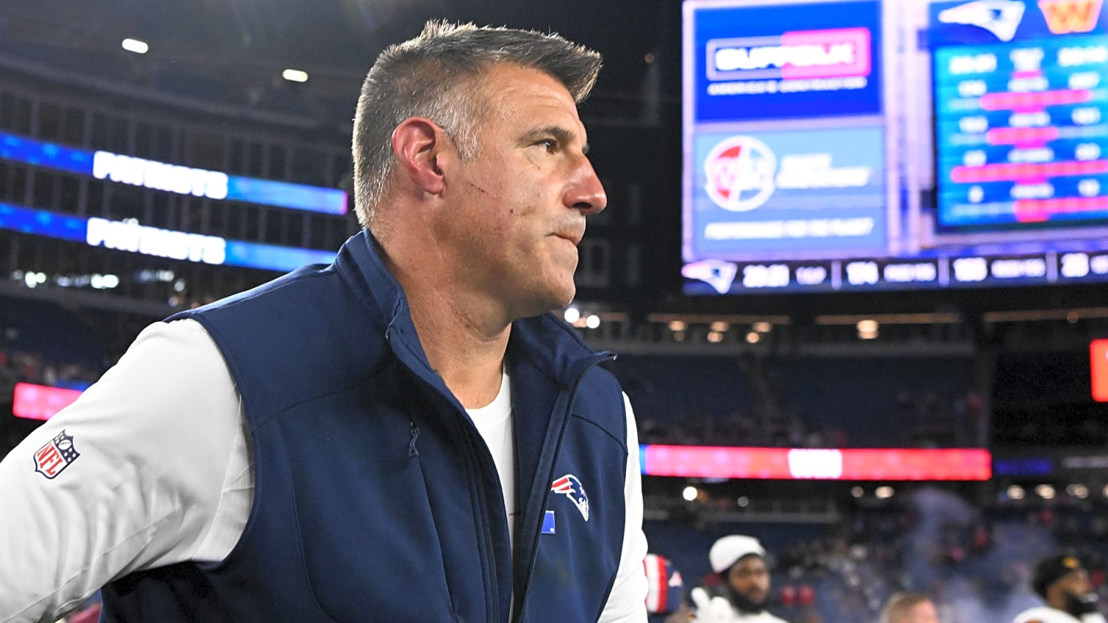 Mike Vrabel jumps into the middle of another training-camp fight