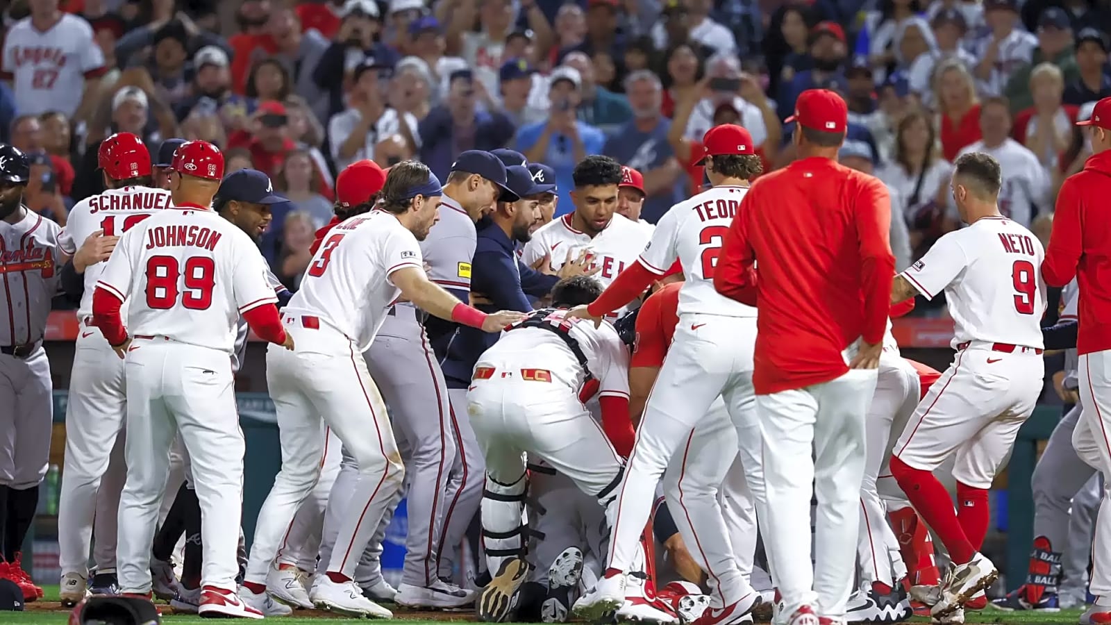 Tempers Flare During Angels & Braves Contest