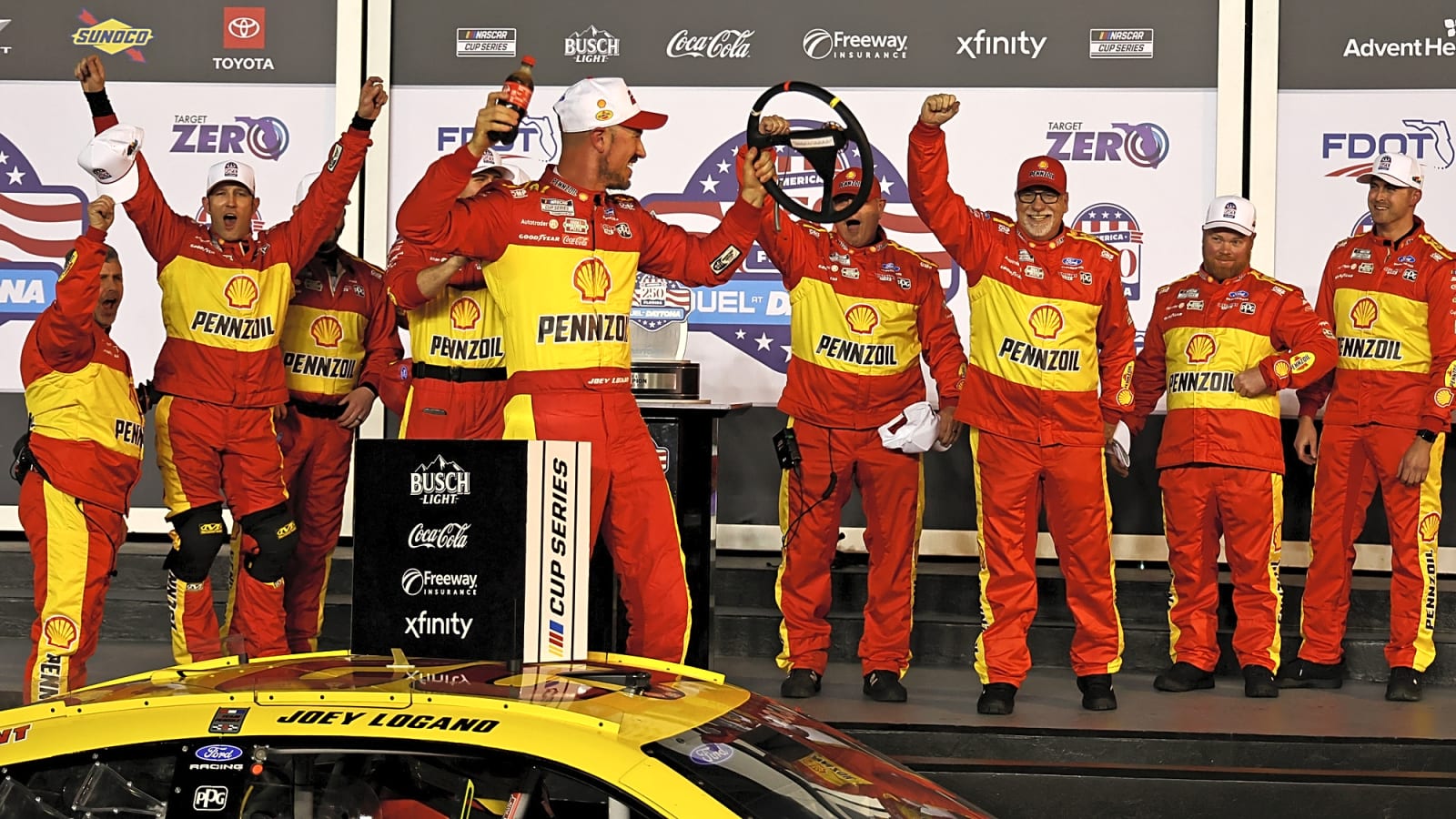 Joey Logano wins Daytona Duel 1 in overtime; Casey Mears rallies for Daytona 500 berth