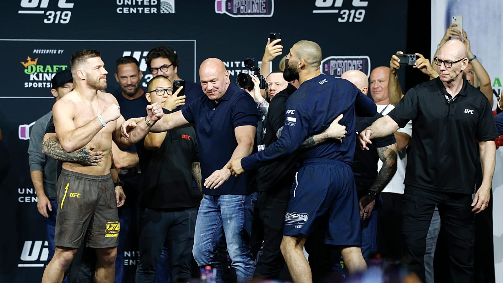 Fireworks at UFC 319 Weigh-Ins: Du Plessis, Chimaev Nearly Clash Before Title Fight
