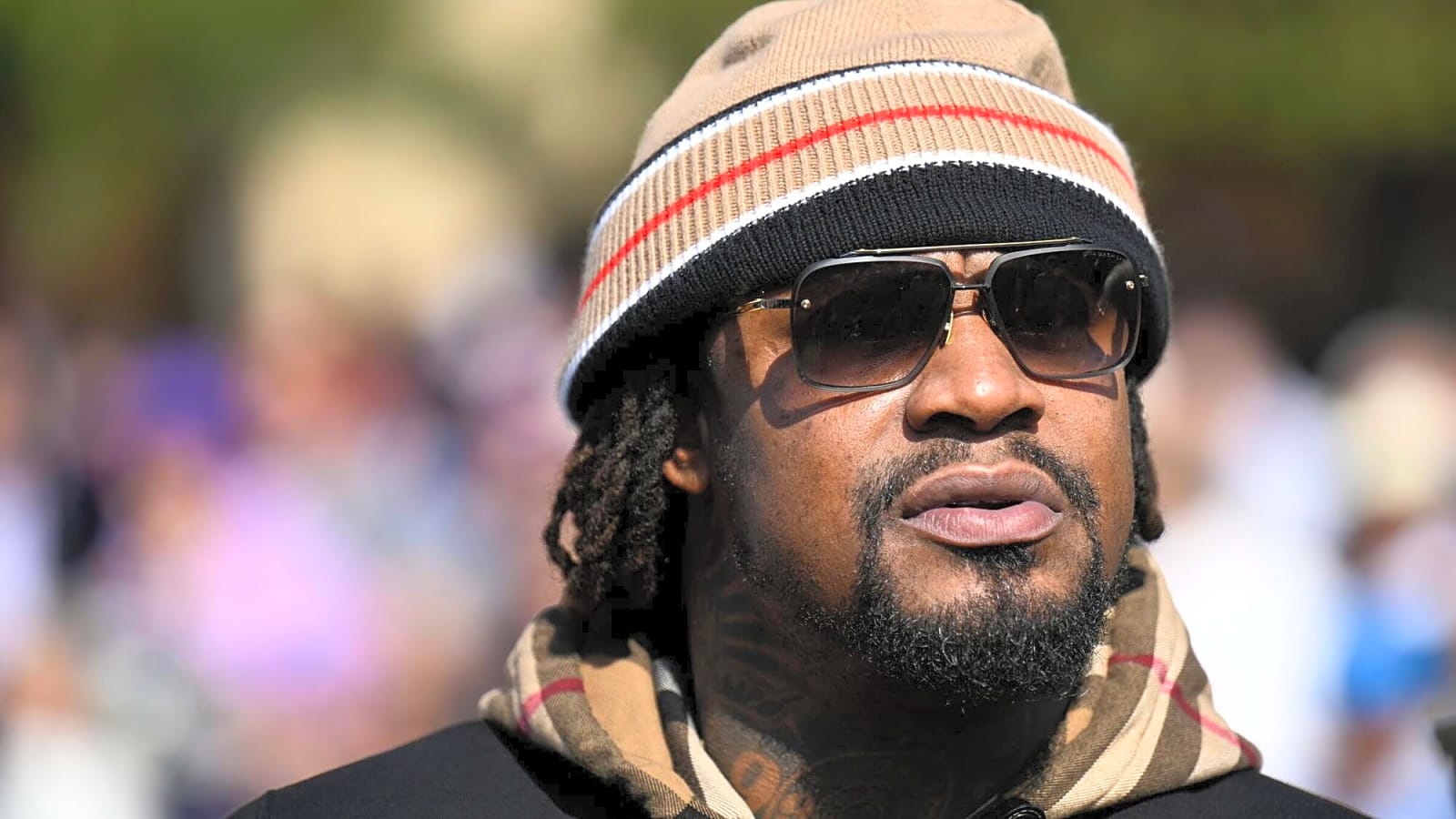 Marshawn Lynch is in an Oakley Meta Super Bowl ad. YouTube is hosting a celebrity flag football game