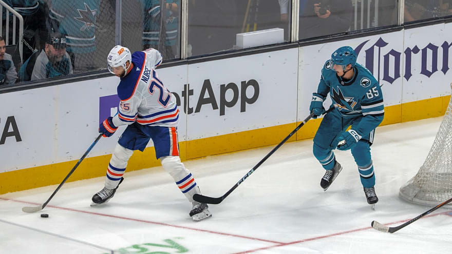 Oilers trade defenceman Darnell Nurse to Sharks for Mukhamadullin, prospect