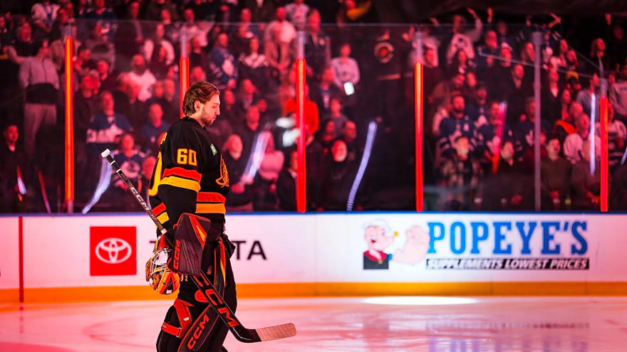 Scenes from morning skate: Lankinen returns from Olympics, will backup Tolopilo for Canucks vs. Jets