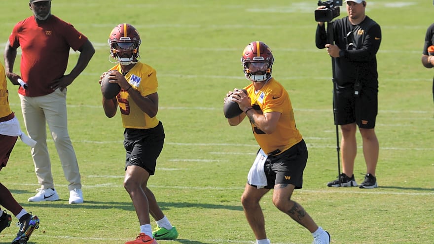 Commanders Training Camp Takeaways: First day of padded practice leads to vital position group erasing doubt and Jayden Daniels making plays again