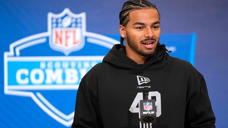 Panthers WR Tetairoa McMillan pounds the table for Carolina to target his former college teammate in 2026 NFL Draft