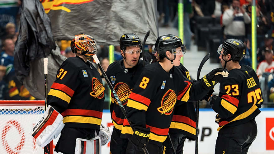 Scenes from morning skate: Canucks looking to snap winless skid and spoil Quinn Hughes’ homecoming