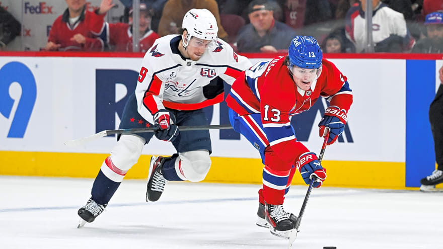 Cole Caufield says goodbye to his friend Christian Dvorak