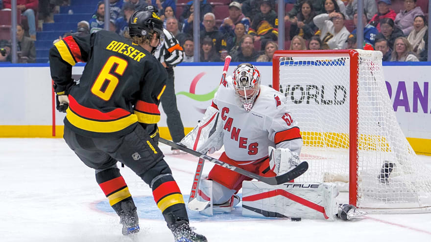 Scenes from morning skate: Lankinen starts, Mancini returns, and Kane questionable as Canucks host Hurricanes