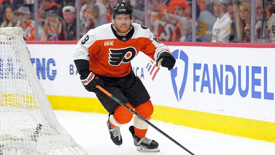 Flyers’ Cam York on stick throw celebration: ‘I don’t want a lawsuit’