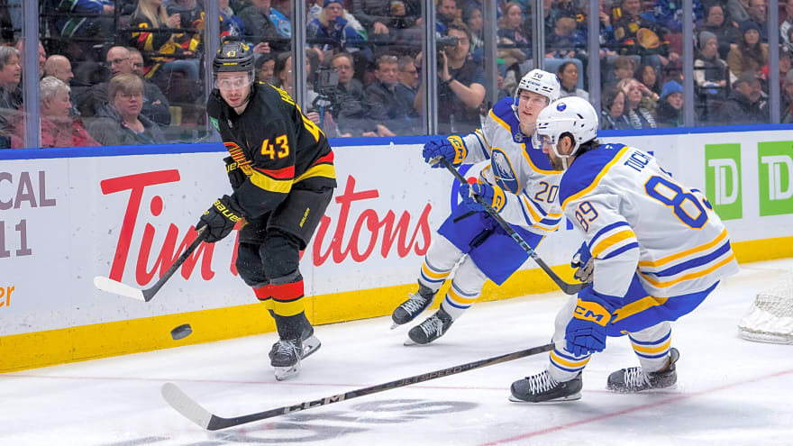 Scenes from practice: Canucks tinker with line combinations ahead of battle vs. Buffalo