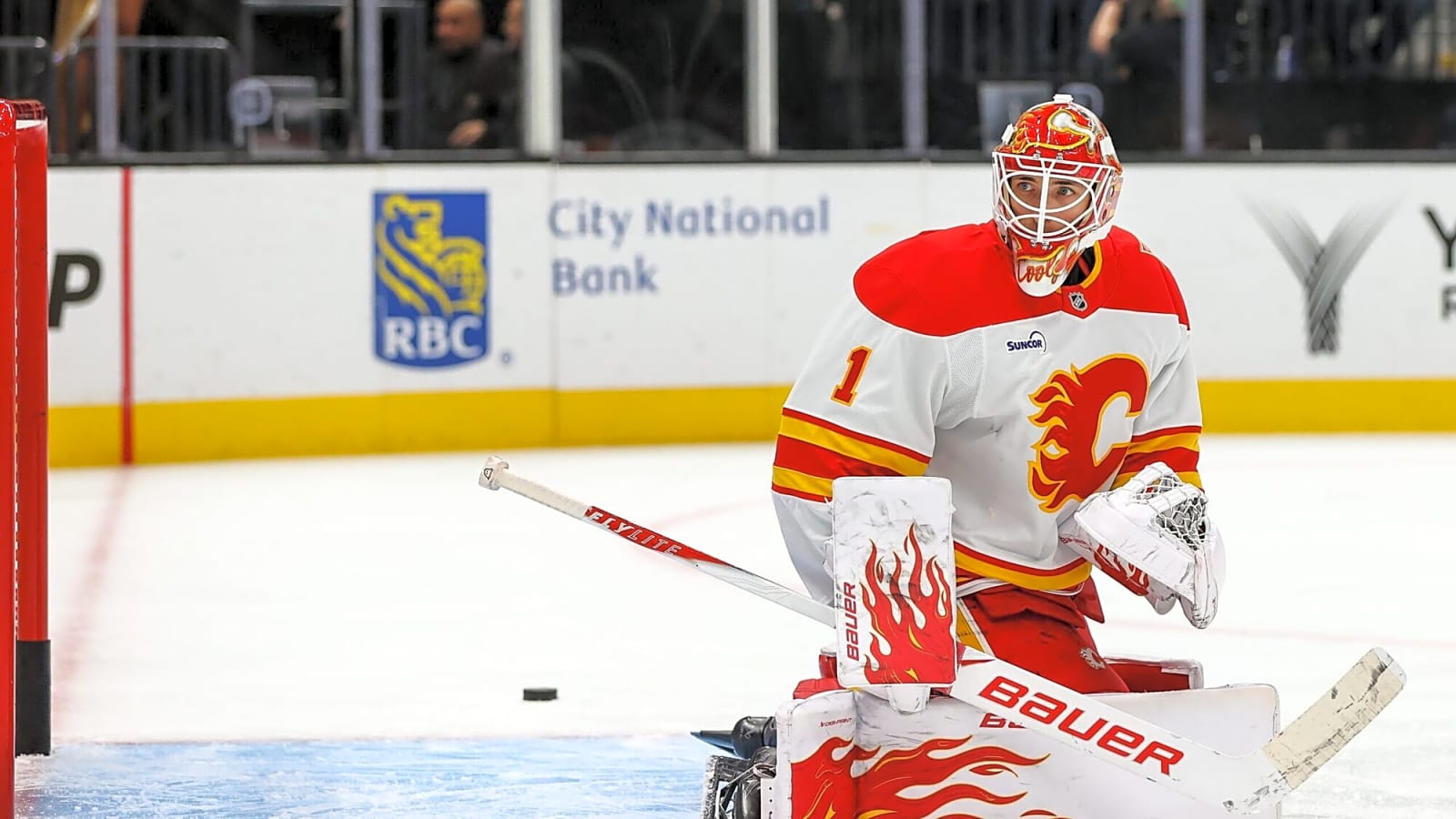 Flames’ Devin Cooley exits game with lower-body injury