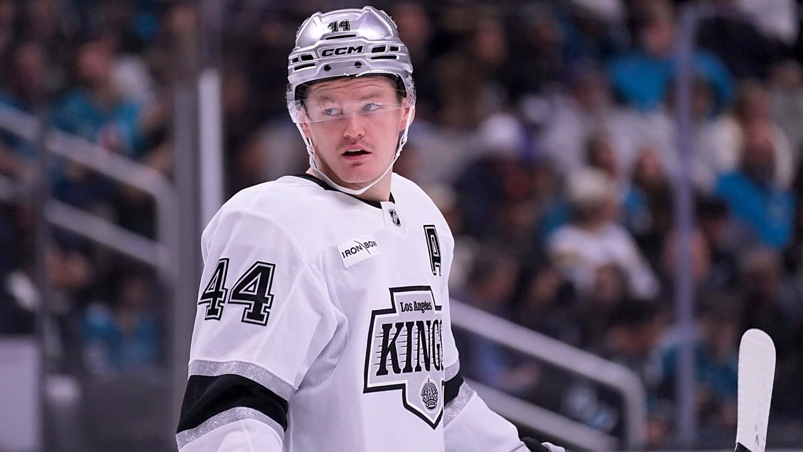 Kings’ Mikey Anderson exits game with upper-body injury