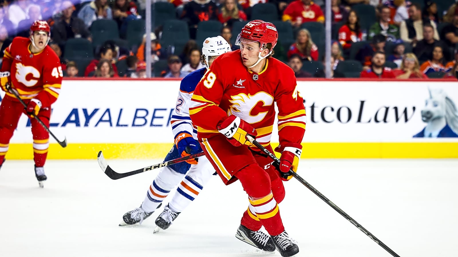 Flames prospect Andrew Basha scored a big goal in his first game of 2025