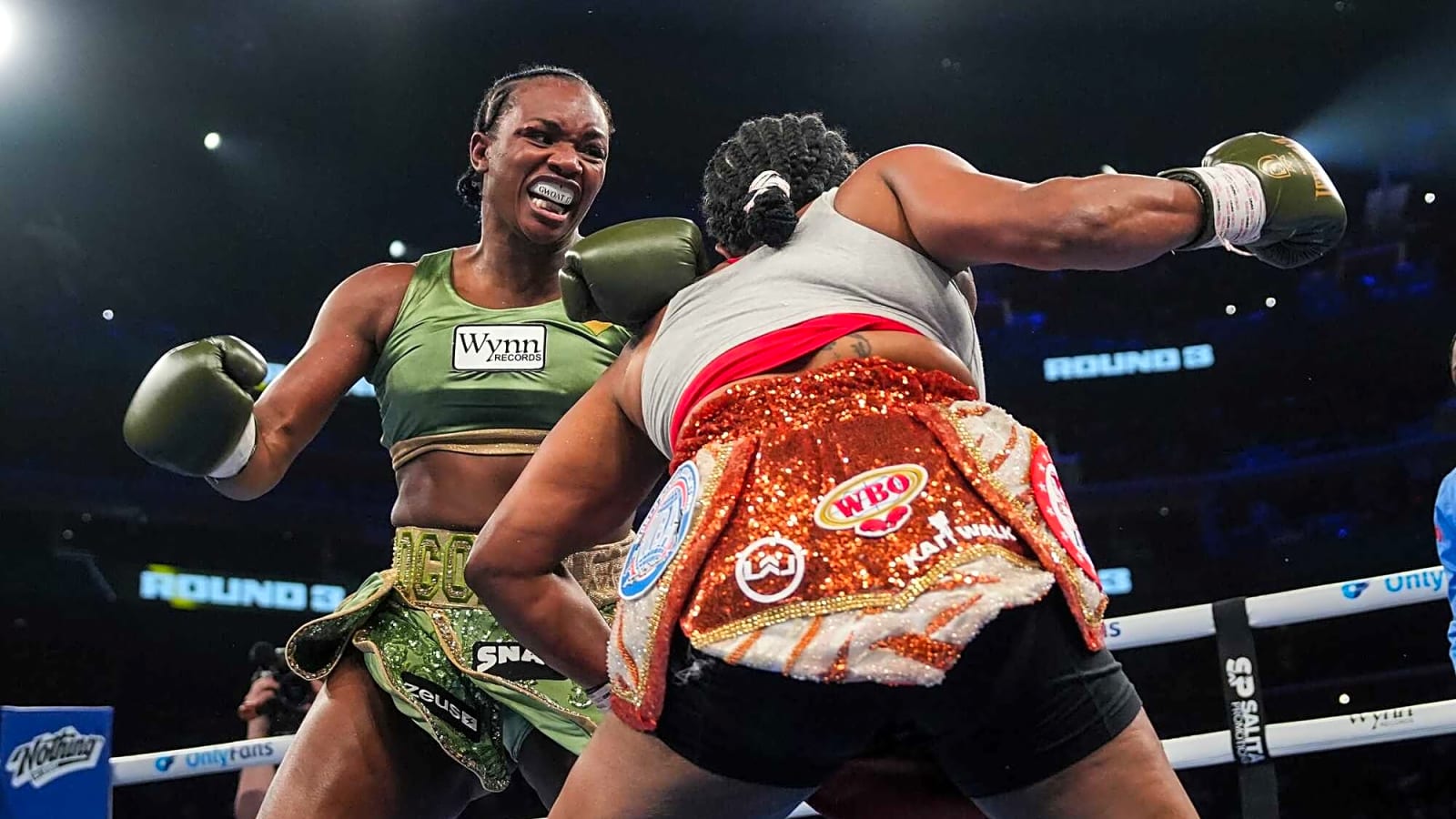 Terence Crawford reacts to Claressa Shields win