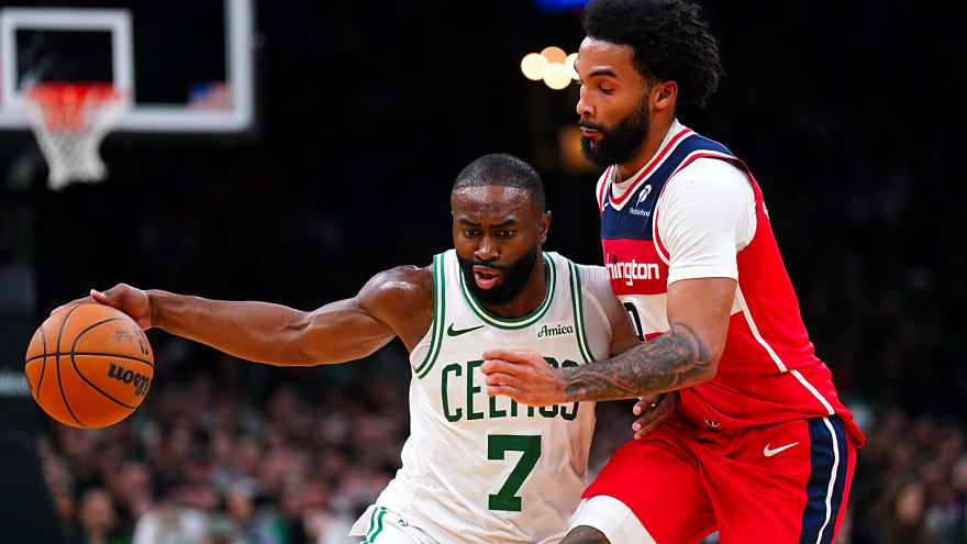 Jaylen Brown claims another victim with his fake hairline