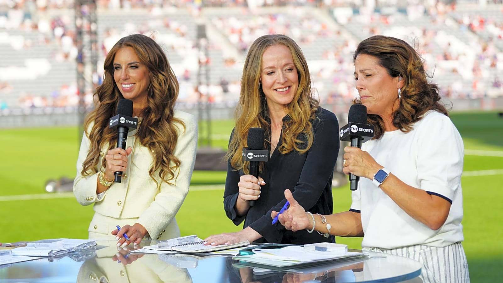 The TNT broadcaster team before the game Ireland against USA at Dick's Sporting Goods Park