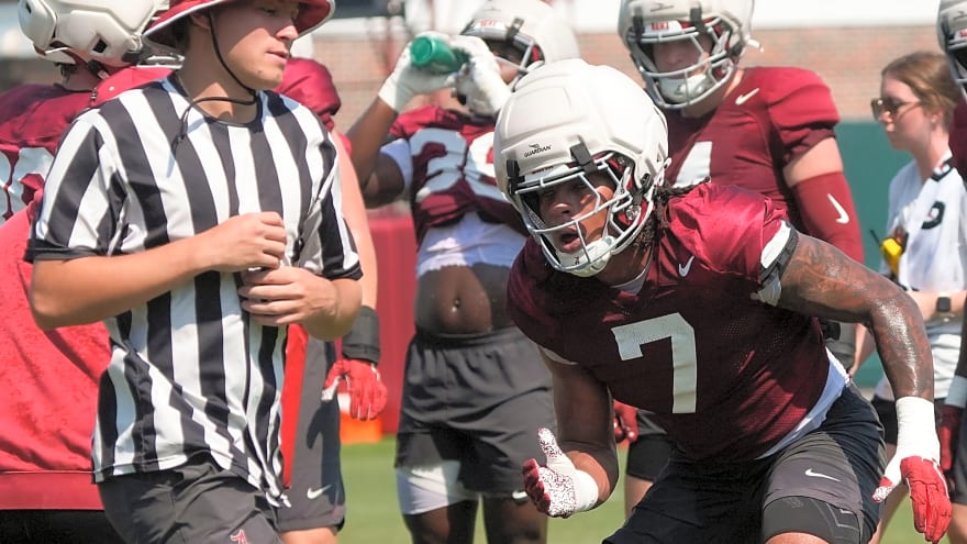 Transfer linebacker is playing violent ‘all over the place’ in fall camp for Alabama