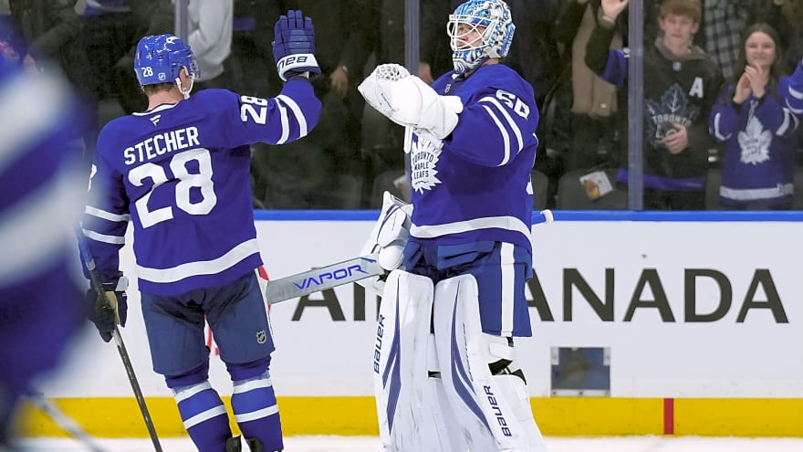 Joseph Woll defers to Leafs’ strong effort following shutout vs. Devils