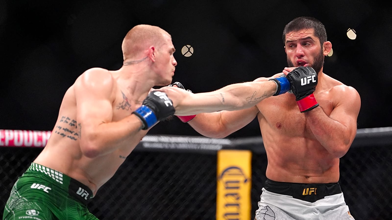 Islam Makhachev training in the gym