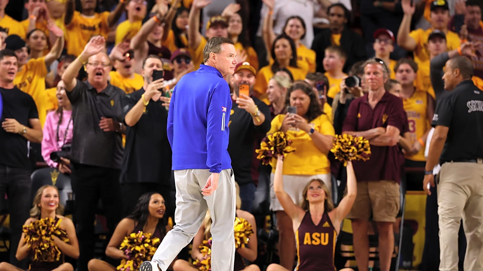 Watch: Bill Self's ejection gets a dramatic assist from the smoke machines