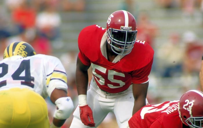 Derrick Thomas records an Alabama record five sacks in one game