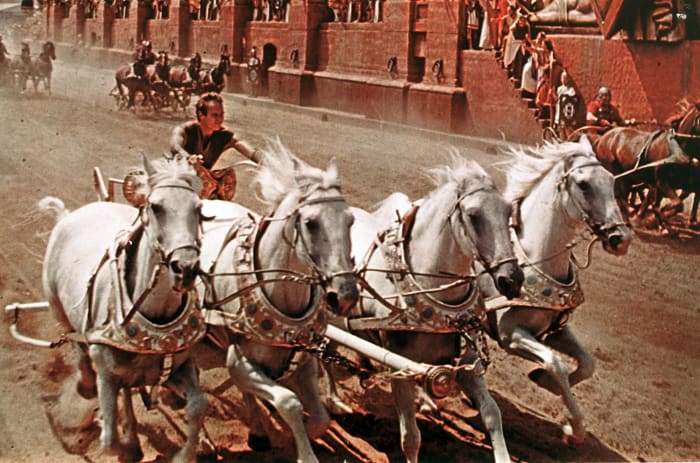 The chariot race in 'Ben-Hur'