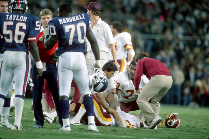 "Theismann's horrifying break" (Giants at Washington, Nov. 18, 1985)