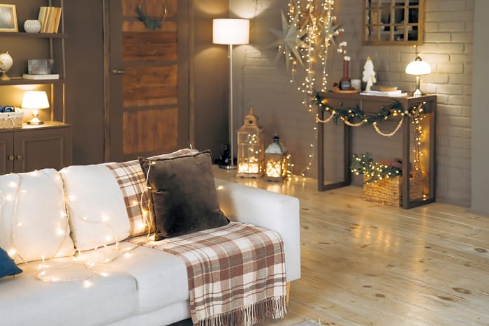 String Christmas lights throughout your home