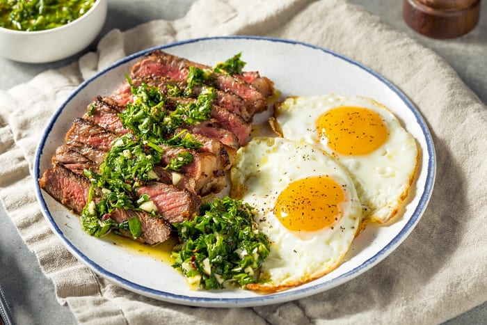 Steak and eggs