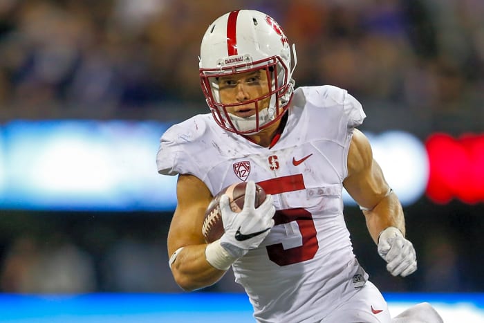 Christian McCaffrey has 100 rushing and receiving yards