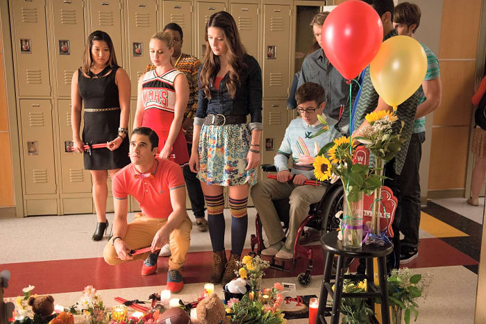 Mr. Schuester mourning Finn’s Death