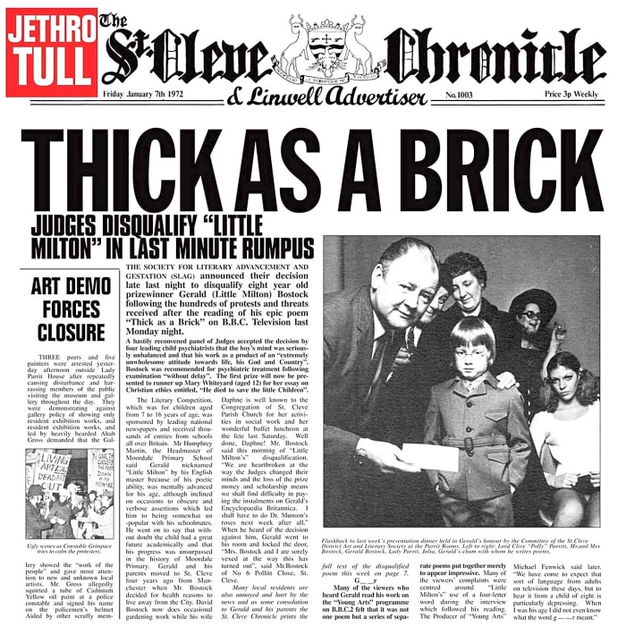"Thick As A Brick," Jethro Tull (1972)